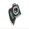 6D Mark II Camera Case, BolinUS Handmade Genuine Real Leather Half Camera Case Bag Cover for Canon Eos 6D Mark II Camera Bottom Opening Version + Hand Strap (Green) view 2