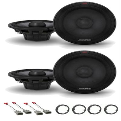 Alpine R 6.5" Factory Door+Panel Speaker Replacement kit for 2005 Honda Civic SE