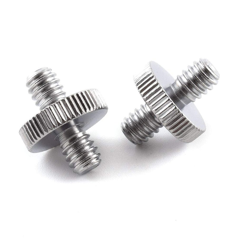 1/4"-20 Male to 1/4"-20 Male Thread Camera Tripod Screw Adapter, SDTC Tech 2 Pack Camera Screws Converter Connector for Quick Release Plate Mounting