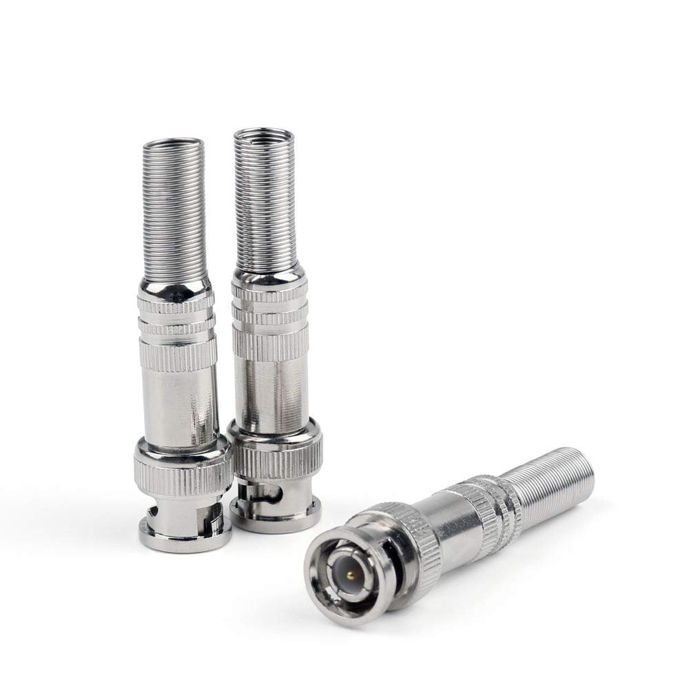 50 Pcs BNC Male Compression Connector to Coaxial Video RG59 Cable DIY for CCTV Came Plug Jack Connector