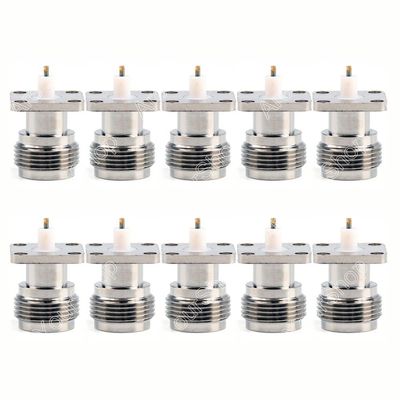 10 PCS Connector N Female Jack 4-Hole 17.5mm Flange PTFE Solder Panel Mount Wire Co