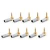 10 Pcs Silver Brass Stereo 4 Pole 3.5mm 90 Degree Plug Angled Jack Cable Solder view 1