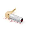 10 Pcs Silver Brass Stereo 4 Pole 3.5mm 90 Degree Plug Angled Jack Cable Solder view 2
