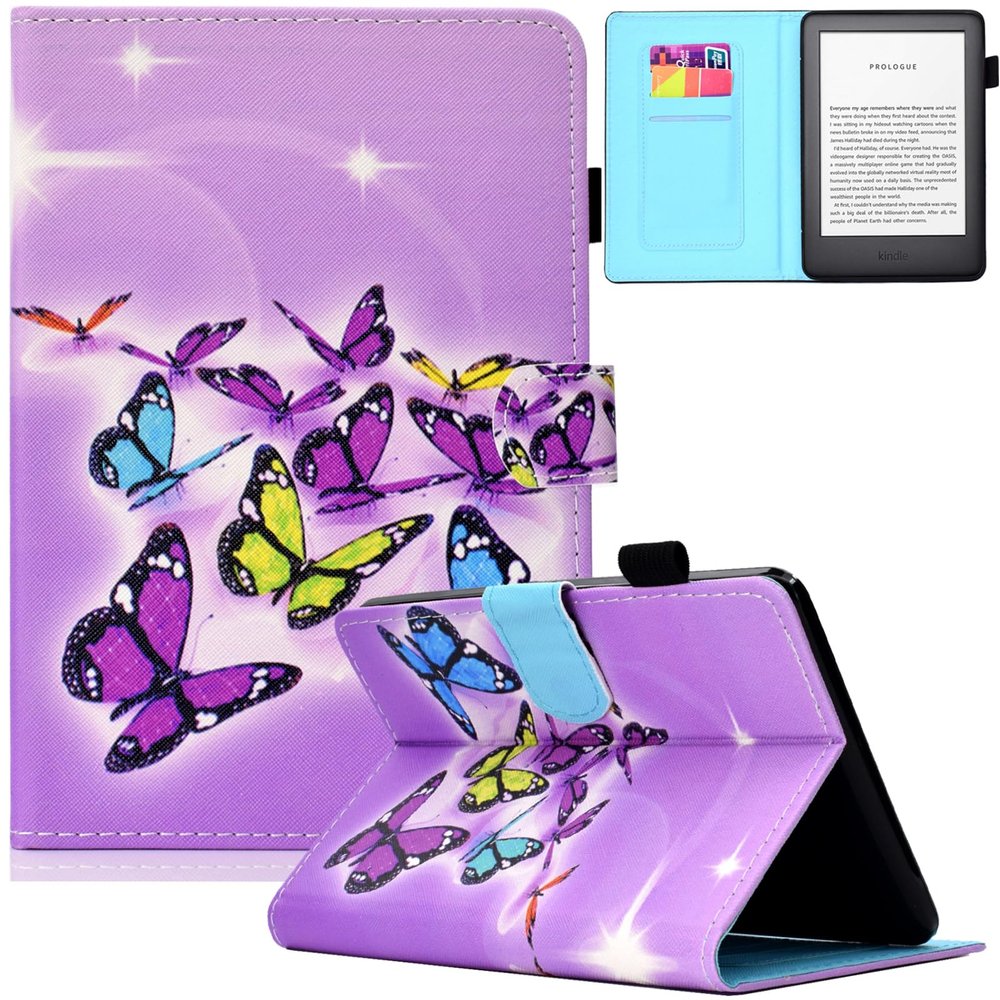 Artyond Case for All-New Kindle 10th Generation 2019, PU Leather with Auto Sleep/Wake Smart Cover Folio Card Slots Case for Amazon Kindle 10th Generation 2019 Released Model J9G29R, Papillons