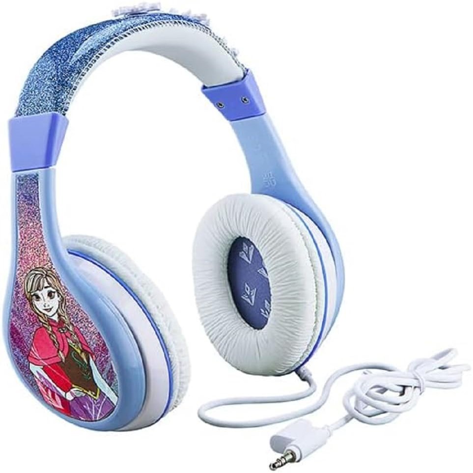 Frozen 2 Kids Headphones, Adjustable Headband, Stereo Sound, 3.5Mm Jack, Wired Headphones for Kids, Tangle-Free, Volume Control, Foldable, Childrens Headphones Over Ear for School Home, Travel