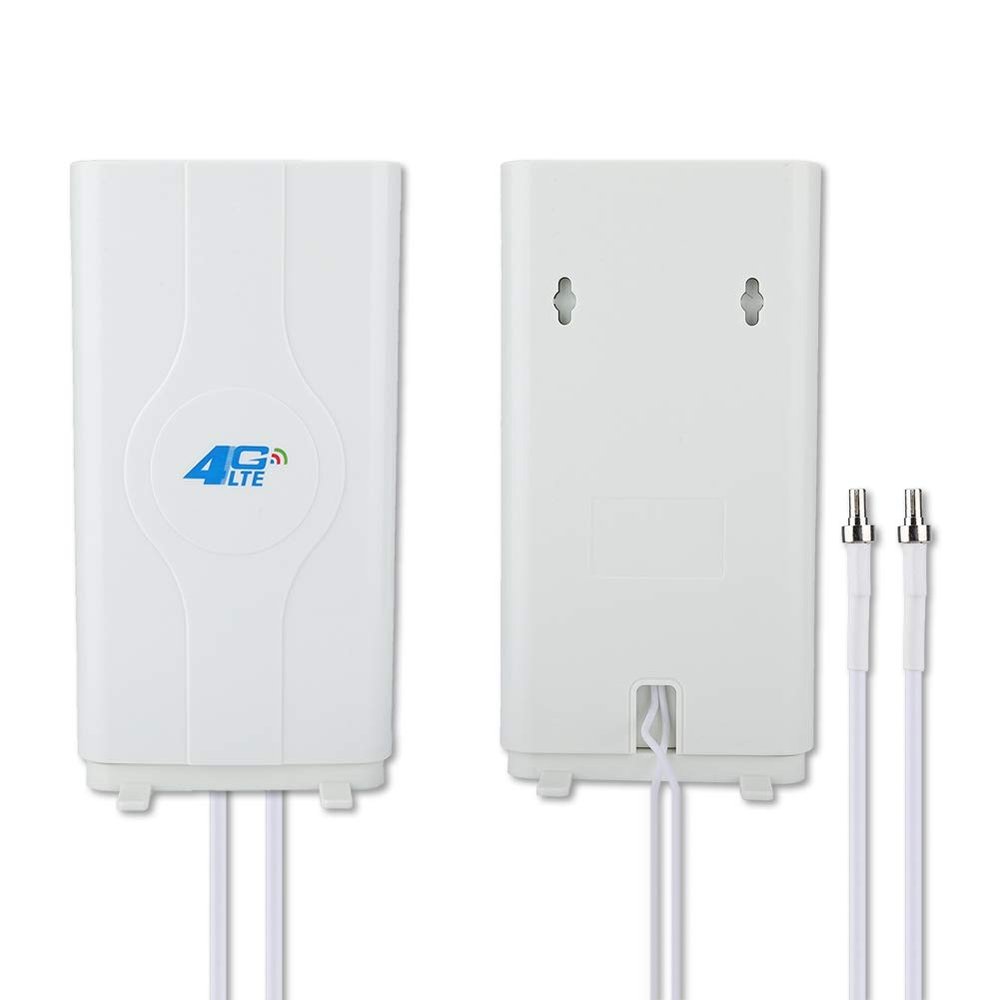 4G LTE TS9 CRC9 SMA 88DBi 800MHz to 2600MHz High Gain Panel Antenna, Dual Mimo Antenna with 2x2m Cable Wall/Desk Mount, Booster Amplifier for Router/Modem/Hotspot(SMA)