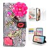 STENES Bling Wallet Case Compatible with LG Stylo 5 / Stylo 5V / Stylo 5 Plus - Stylish - 3D Handmade Lipstick Flowers Lips Girls High-Heel Leather Cover with Screen Protector [2 Pack] - Rose Red view 1