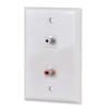 RCA Wall Plate, HTTX White 2-Port RCA Wall Plate with Removable F/F RCA Keystone Jack Inserts for L/R Stereo Speakers view 1