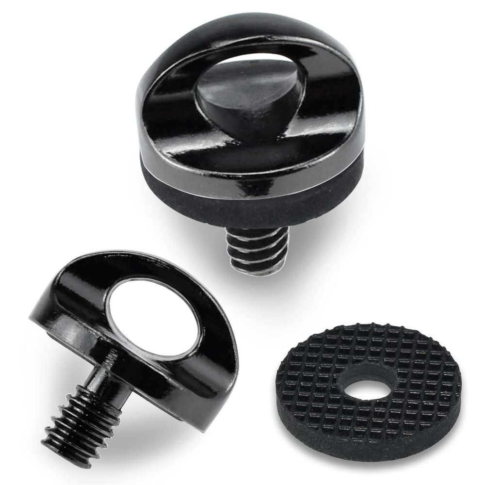 1/4" Camera Neck Strap Screw Holder, SDTC Tech 2 Pack 1/4-20 Thread Camera Screws with Rubber Washer for Quick Install/Release Wrist Strap Sling