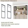 DIYHD 2 Tier Ceiling Mount Pipe Shelf Brackets, Industrial Rustic Black Storage Hanging Pipe Shelf,Max Load 100lbs,No Wooden Plank view 4