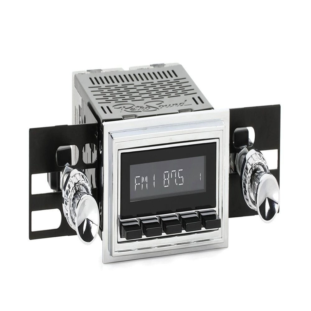 Motor 2 Radio with Chrome Face, Black Pushbuttons, Bezel, and Knobs Kit HCB-M2-126-09-74