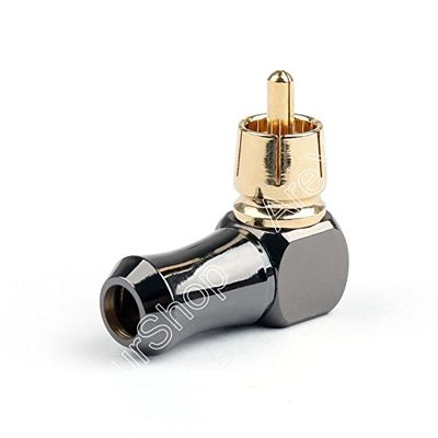 1PCS Brass RCA Right Angle 6.35mm Male Plug Audio Video Connector Soldering Adapter Mini Plugjack