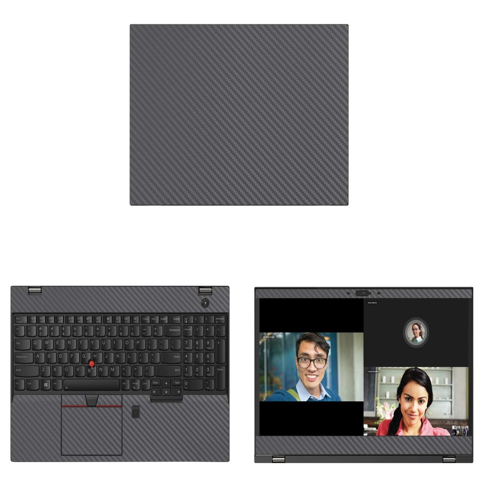 Decalrus - Protective Decal for Lenovo ThinkPad T580 (15.6" Screen) Laptop Grey Carbon Fiber Skin case Cover wrap CFlenovoThnkPad15_T580Grey