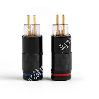 1Pair 0.78mm Earphone Pins Plug for Westone UM3X W4R Carbon Fiber Connector Black
