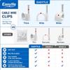 Cable Wire Clips 4mm 6mm 8mm 10mm (Pack of 200) Cable Management RG6 RG59 CAT5 CAT6 RJ45 Electrical Ethernet Dish TV Speaker Wire Cord Tie Holder Single Coaxial Nail Clamps view 4