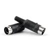 6 Pcs Din Male Plug Cable Connector 5 Pin with Plastic Handle Adapter view 1
