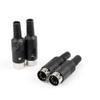 6 Pcs Din Male Plug Cable Connector 5 Pin with Plastic Handle Adapter view 2