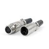 1 Pcs Nickel Plated 4Pin Female Adapter + 4Pin XLR Male Plug Audio Microphone Connector view 1