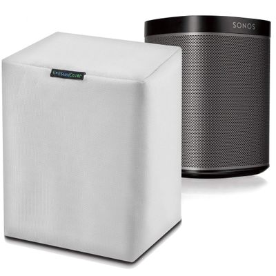 Single White Outdoor Speaker Cover for Sonos Play:1 / One/One SL 600D Weatherproof & UV-Resistant Wall Mount Compatible by SoundCover