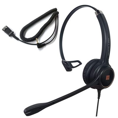 IPD Phone Headset 2.5mm with Microphone Noise Cancelling for Office and Call Center Corded IPH-250 Single Ear- Compatible with Ciso SPA,Polycom 320,321,330 and Other Cordless Phones