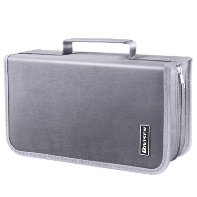 Bivisen CD/DVD Case Holder, 128 Capacity CD VCD Media Wallet, Storage, Holder, Booklet, Organizer (Silver)