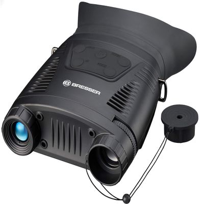 Bresser 1877491 Night Vision Digital NV Binoculars, 3X 130 m Range, Integrated Infrared Lighting and Recording Function