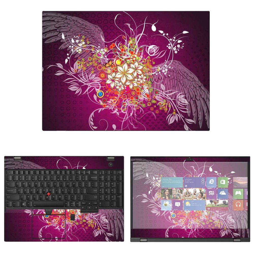 Decalrus - Protective Decal Butterfly Skin Sticker for Lenovo ThinkPad T580 (15.6" Screen) case Cover wrap LEthnkpad15_T580-41