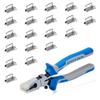 SPEEDWOX 20 Sets of Key Fob Pliers and 1.25 Inch Key Fob Hardware Sets with Keychain Split Rings White Nickel Webbing Fabric Strapping Glass Breaking Pliers Tools with Rubber Tips view 1