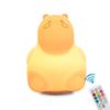 FASBEL Baby Night Lights Cartoon Hippo Night Lamps Nursery Toddler Soft Silicone Nightlight with Touch Sensor Rechargeable (Hippo) view 1