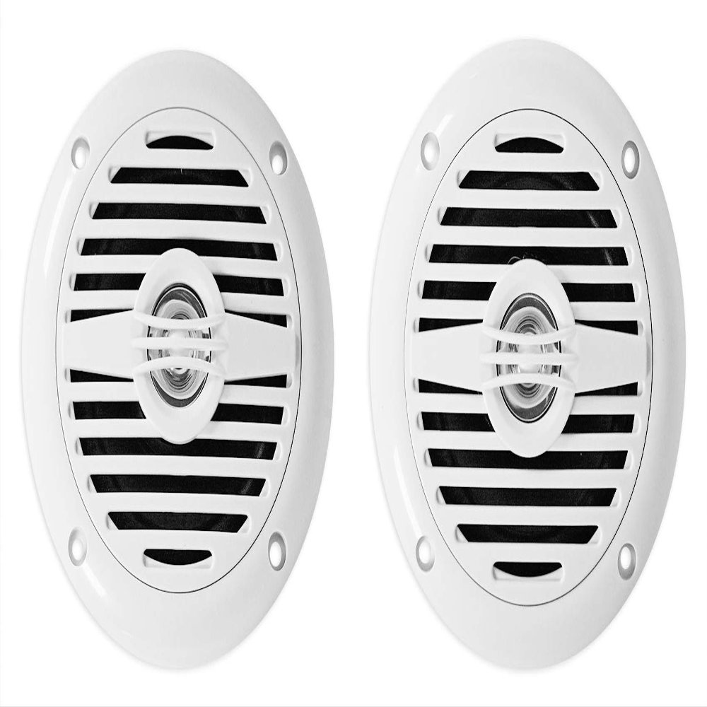 Rockville MS40W Pair 4" 200W Marine Boat Speakers, 4 Ohm, IP56 Waterproof, Anti-UV ABS Build, Mylar Tweeter, Compact for Boats and Outdoor Use