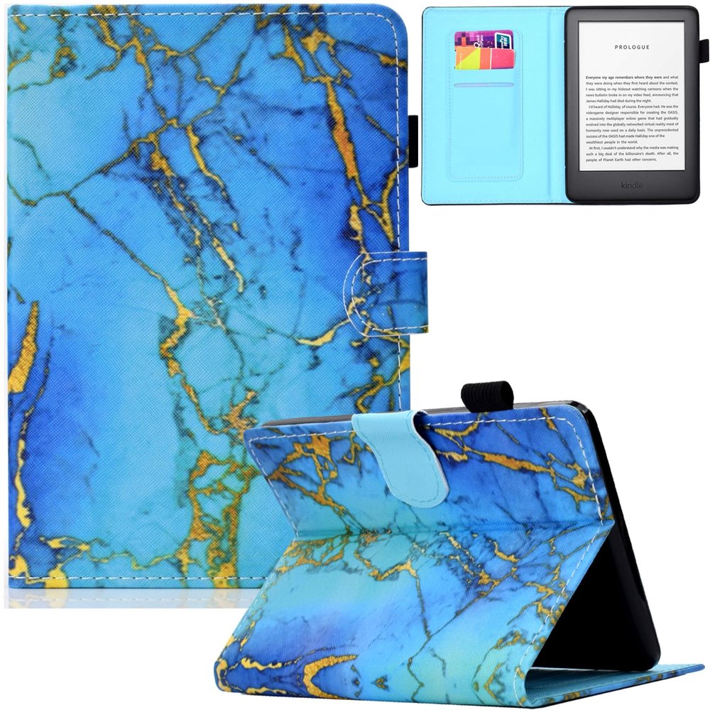 Artyond Case for All-New Kindle 10th Generation 2019, PU Leather with Auto Sleep/Wake Smart Cover Folio Card Slots Case for Amazon Kindle 10th Generation 2019 Released Model J9G29R, Blue Marble