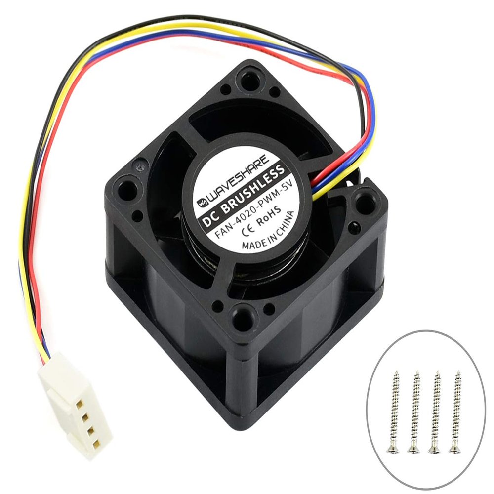 Fan-4020-PWM-5V for Jetson Nano Developer Kit and B01 Version, Dedicated DC 5V Cooling Fan Brushless Fan 4PIN Reverse-Proof Connector PWM Speed Adjustment Cooling Air