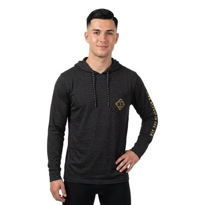 Salty Crew Men's Tippet Pocket UV Hoodie Black, Medium Standard Fit, Long Sleeve, Lightweight Sun Protection Layer