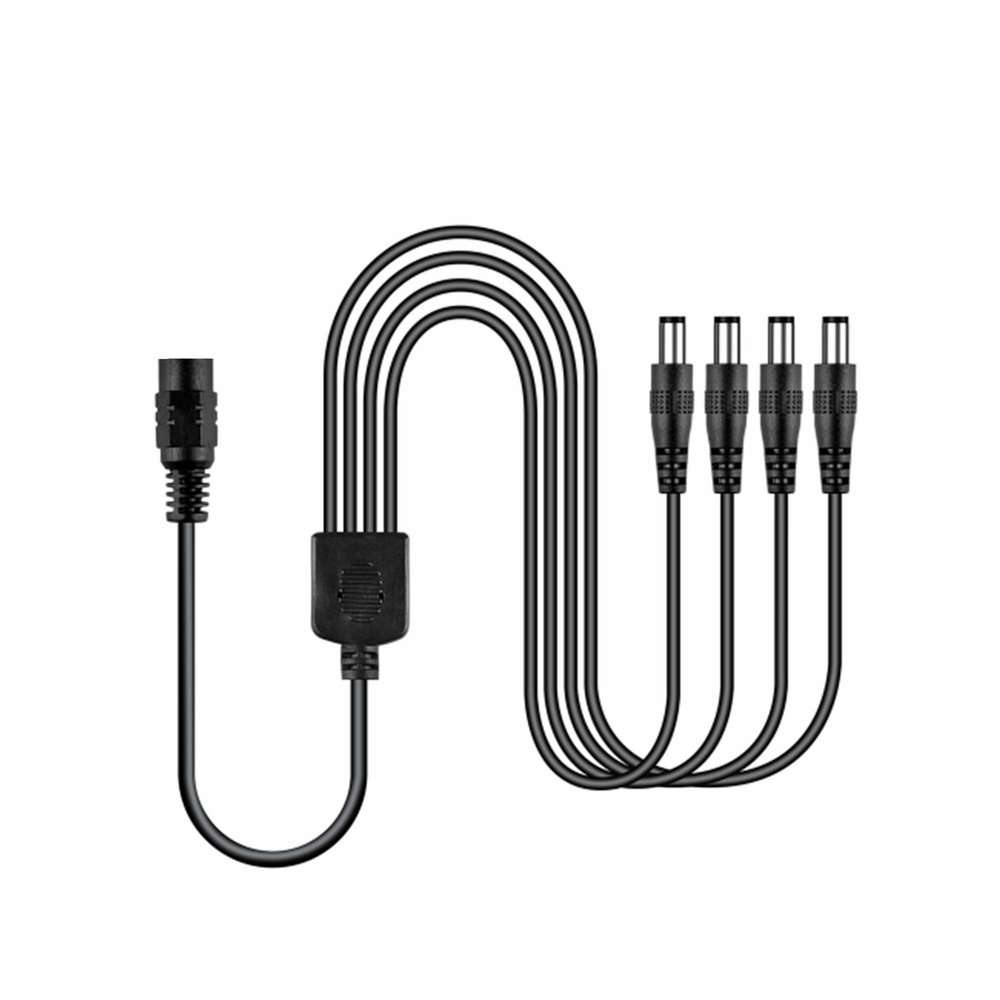 SLLEA OD5.5mm Jack to 4Plug Splitter Conncetor Power Cord for Secuirty CCTV Camera DVR