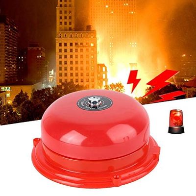 100db Electric Bell 4 Inches Stainless Steel Internal Strike Type Electric Bell for Alarm, Emergency Evacuation, School, Station(12V)