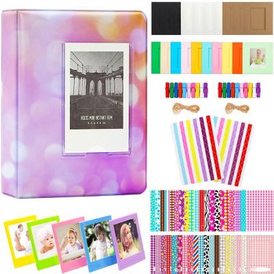 BigTrend 2x3 Inch Photo Paper Film Album Set for Fujifilm Instax Mini Camera, Polaroid Snap, Z2300, SocialMatic Instant Cameras & Zip Instant Printer (Pink spot, 64 Pockets)