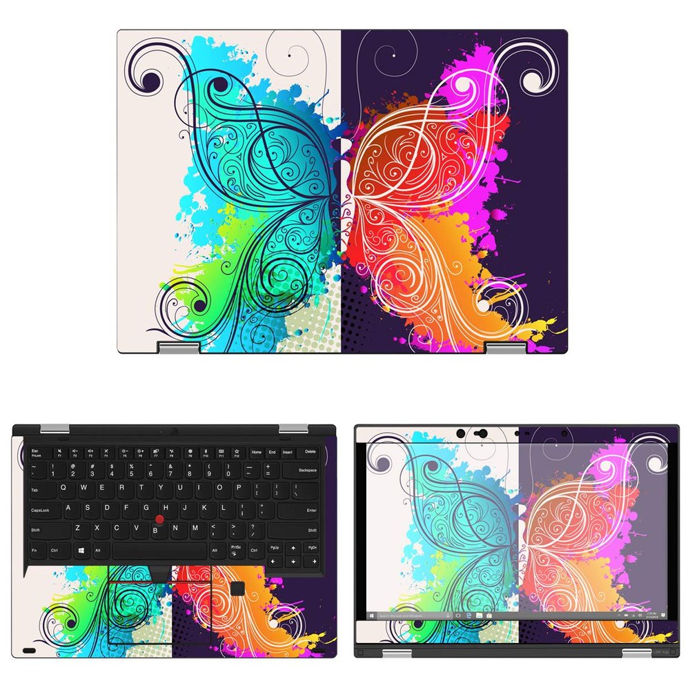 Decalrus - Protective Decal Butterfly Skin Sticker for Lenovo ThinkPad Yoga L390 (13.3" Screen) case Cover wrap LEtnkpdYg_L390-5