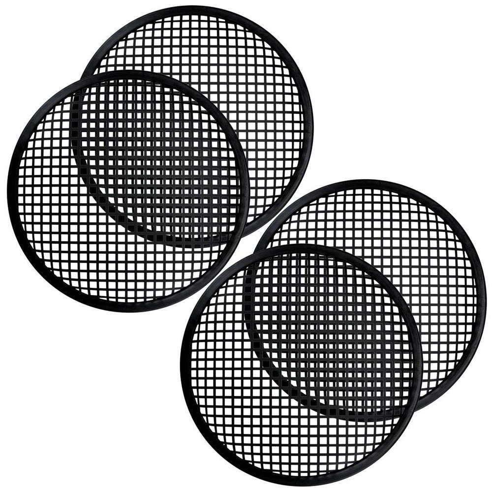 2 Pair Audiopipe 12" inch Subwoofer Metal Waffle Grills - Universal Speaker Cover Guard - GLKT-12 - Black