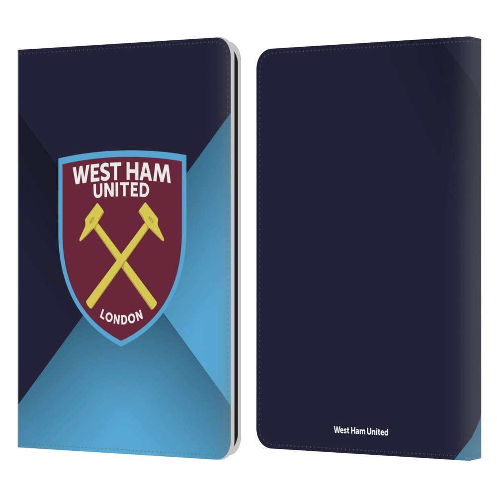 Head Case Designs Officially Licensed West Ham United FC Blue Gradient Crest Leather Wallet Case Compatible with Kindle Paperwhite 1/2 / 3