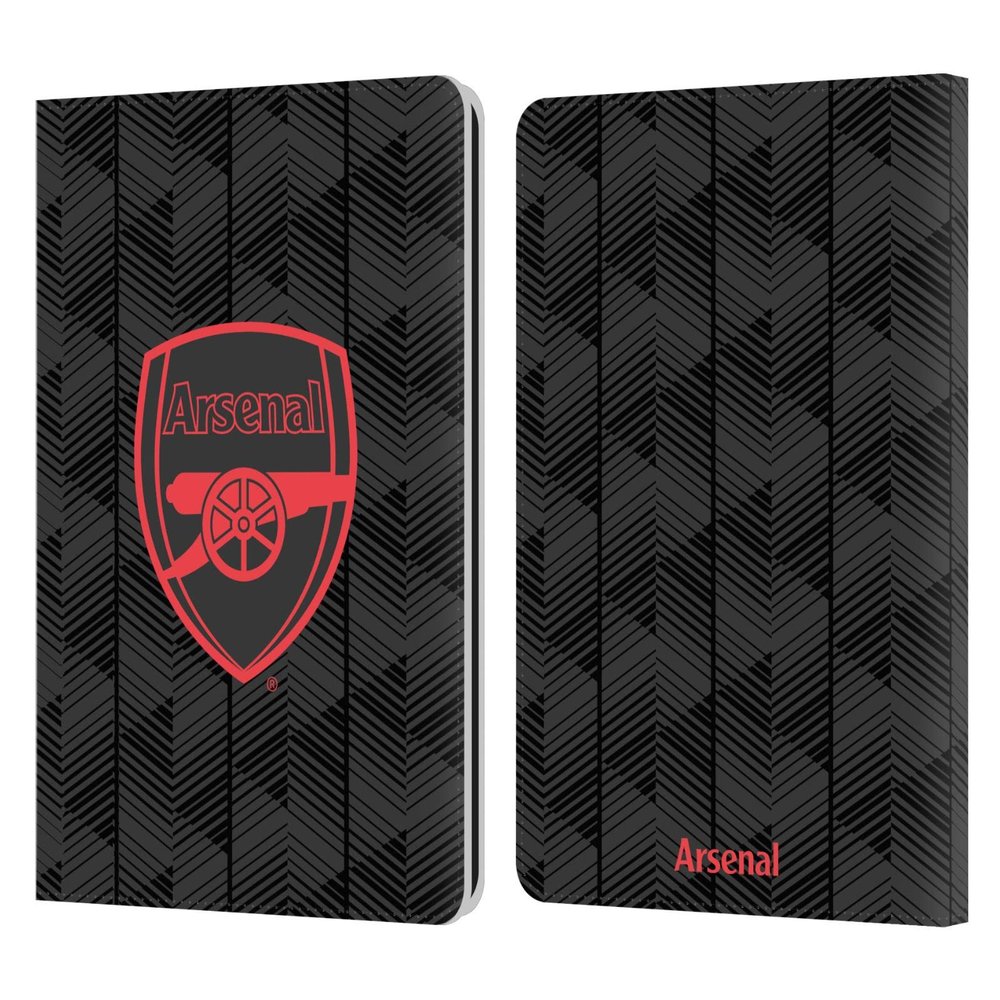 Head Case Designs Officially Licensed Arsenal FC Black Crest and Gunners Logo Leather Wallet Case Compatible with Kindle Paperwhite 1/2 / 3