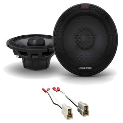 Alpine Pair R-S65.2 300 Watt 6.5" Car Audio Coaxial 2-Way Speakers Bundle with METRA 72-9300 Speaker Harness Connector Compatible with 2000-2004 Subaru Outback
