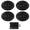 Rockville (4) MS40B Black 4" 200 Watt Speakers+MTX Amplifier for ATV/UTV/Cart view 1
