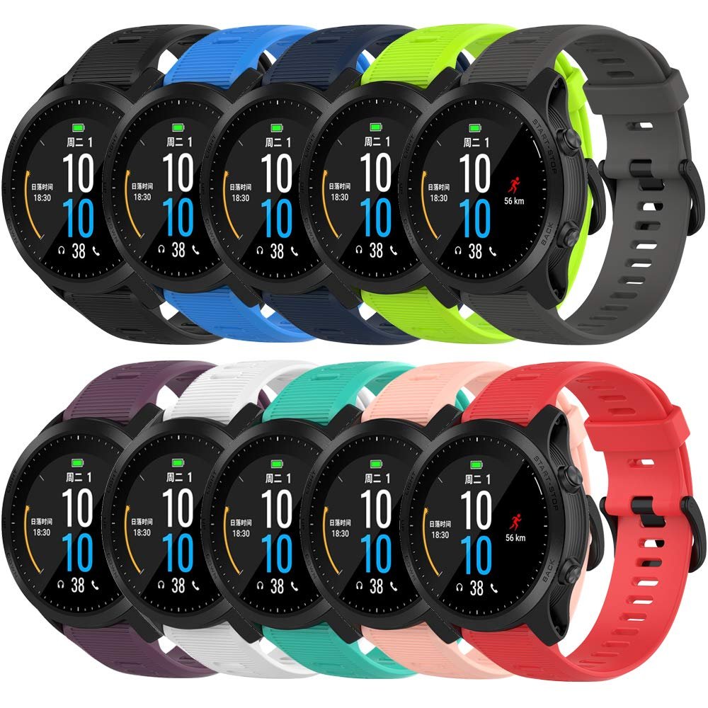 Band for Garmin Forerunner 945, Soft Silicone Replacement Watch Band Strap for Garmin Forerunner 935 Smart Watch (No Tracker) 10 Pcs