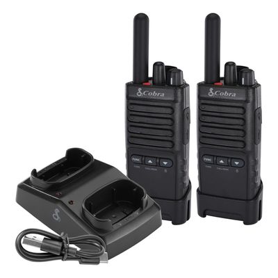 Cobra PX650 - Professional/Business Walkie Talkies - Rechargeable, 300,000 sq. ft/25 Floor Range, Dust Protected and Splashproof (IP54 rating), Two-Way Radio Set (2-Pack)