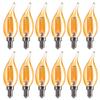 FLSNT CA11/E12 LED Chandelier Light Bulbs 40W Equivalent, Dimmable Candelabra Bulbs, 2200K Warm White, Amber Glass, 330 Lumens, 12-Pack, UL & CA65 Listed view 1
