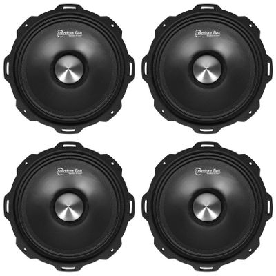 (4) American Bass Godfather 8" 800w Slim Open Back Midrange Car Speaker GF 8MR