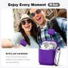 R-fun Compatible with AirPods Case Cover, Soft Silicone Protective Cover with Keychain for Women Men Compatible with Apple AirPods 2nd 1st Generation Charging Case, Front LED Visible,Purple view 2