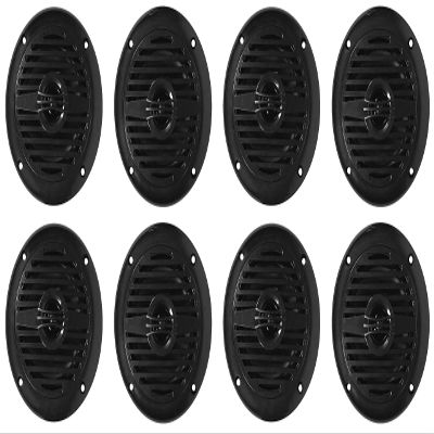 Rockville MS40B 200 Watt Marine Boat Speakers, 4 Inch, 4 Ohm, Waterproof, Compact Design, UV-Resistant Construction for Boats and Outdoor Use - 8-Piece