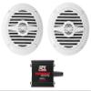 2 Rockville MS40W White 4" 200 Watt Speakers+MTX Amplifier for ATV/UTV/Cart view 1