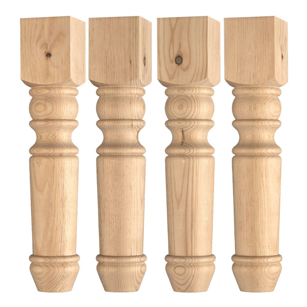 Osborne Portsmouth Coffee Table Leg in Knotty Pine Wood (Set of Four), Replacement Unfinished Wood Legs for Coffee Table or Bench Seat, Sanded and Ready to be Finished
